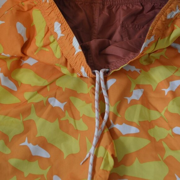 Mens Islandia Trunks Shorts Swimtrunks Reversible Orange Shark Size: Medium M - Picture 2 of 5